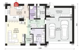 Rzut projektu Dom przy Cyprysowej 58 - Parter