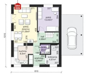 Rzut projektu Dom przy Cyprysowej 59 - Parter