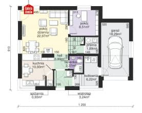 Rzut projektu Dom przy Cyprysowej 60 - Parter