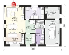 Rzut projektu Dom przy Cyprysowej 101 - Parter