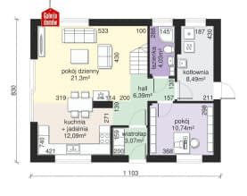 Rzut projektu Dom przy Alabastrowej 60 - Parter