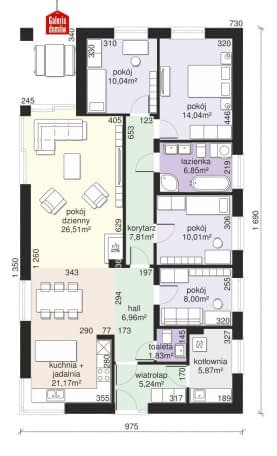 Rzut projektu Dom przy Pastelowej 24 - Parter