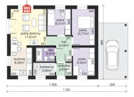 Rzut projektu Dom przy Przyjemnej 33 - Parter