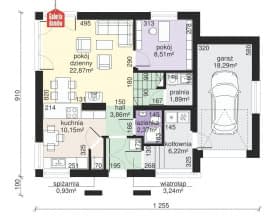 Rzut projektu Dom przy Cyprysowej 65 - Parter