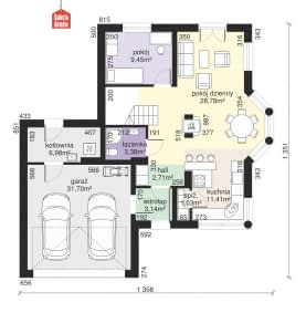 Rzut projektu Dom przy Sielskiej 11 - Parter