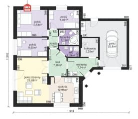 Rzut projektu Dom przy Bajecznej 3 - Parter