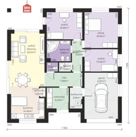 Rzut projektu Dom przy Rubinowej 9 - Parter