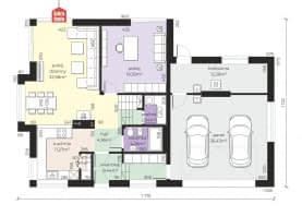 Rzut projektu Dom przy Cyprysowej 67 - Parter