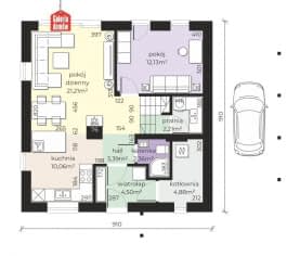 Rzut projektu Dom przy Cyprysowej 70 - Parter