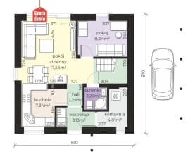 Rzut projektu Dom przy Cyprysowej 76 - Parter