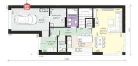 Rzut projektu Dom przy Kolorowej 3 - Parter