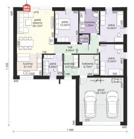 Rzut projektu Dom przy Olchowej 5 - Parter