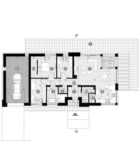 Rzut projektu HOMEKONCEPT 44 G1 - Rzut parteru