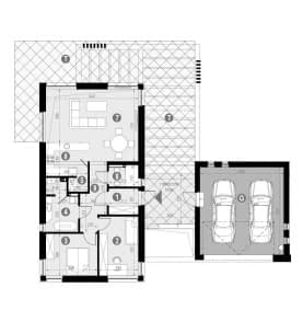 Rzut projektu HOMEKONCEPT 80 G2 - Rzut parteru