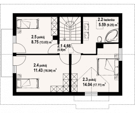 Rzut projektu olesno 3rs - Poddasze