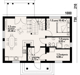 Rzut projektu hoczew 15 dws - Parter
