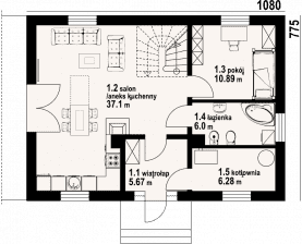Rzut projektu zawoja mk3x - Parter