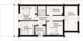 Rzut projektu osiek 34 dw - Poddasze
