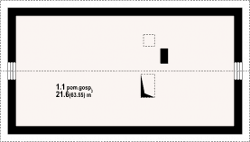 Rzut projektu budynek gospodarczy bg-53 - Poddasze