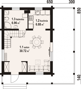Rzut projektu gajówko dw - Parter