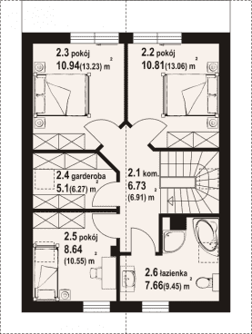 Rzut projektu gąsawa a3 dw - Poddasze