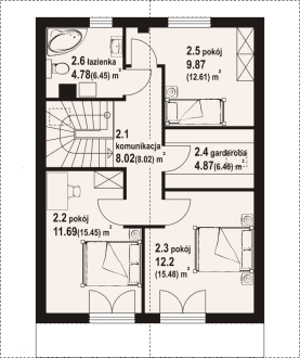 Rzut projektu grajewo a3 dws - Poddasze
