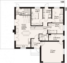 Rzut projektu arkowo gg x - Parter