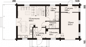 Rzut projektu zawoja dw 16 - Parter