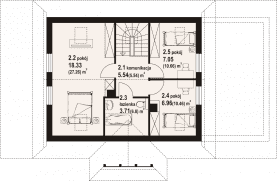 Rzut projektu zawoja dw 16 - Poddasze