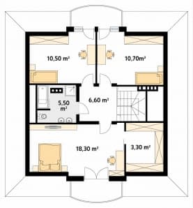 Rzut projektu Brawo (Y) - poddasze