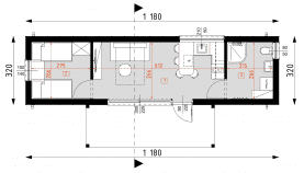 Rzut projektu DM24A - wersja drewniana - Parter