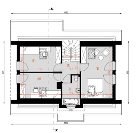 Rzut projektu D29 - Maryla WT2021 - Poddasze