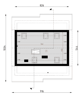 Rzut projektu D138 - wersja drewniana WT2021 - Poddasze