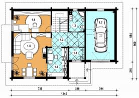 Rzut projektu A-103 szkieletowy - Parter