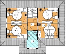Rzut projektu A-102 z bali - Poddasze