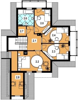 Rzut projektu L-77 z bali - Poddasze