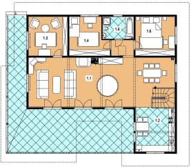 Rzut projektu L-76 szkieletowy - Parter