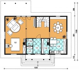 Rzut projektu L-31 szkieletowy - Parter