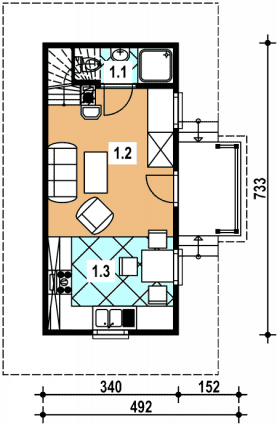 Rzut projektu LEG-1 szkieletowy - Parter