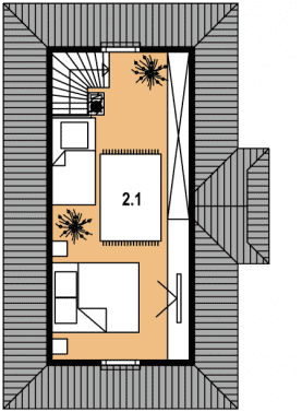 Rzut projektu LEG-1 szkieletowy - Poddasze
