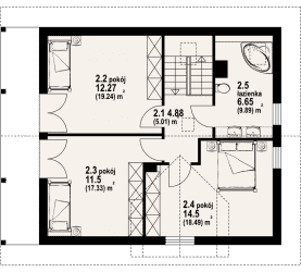 Rzut projektu osiek dw9 - Poddasze