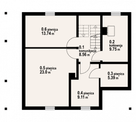 Rzut projektu osiek dw9 - Piwnica