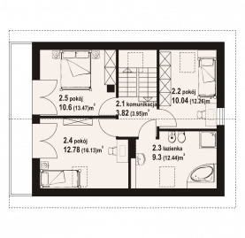 Rzut projektu bartne nowe - Poddasze