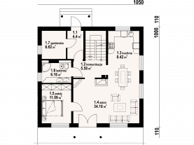 Rzut projektu tarczyn 9 - Parter