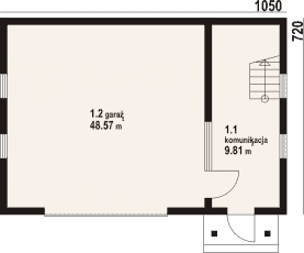 Rzut projektu garaż GDS 2 (03L) - Parter