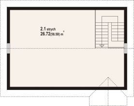 Rzut projektu garaż GDS 2 (03L) - Poddasze