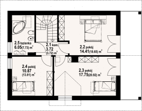 Rzut projektu świdnica m - Poddasze