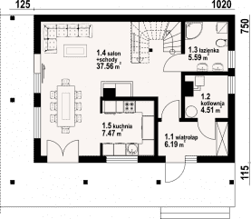 Rzut projektu świdnica 31dws - Parter
