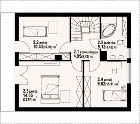 Rzut projektu świdnica 31dws - Poddasze