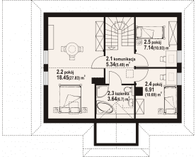 Rzut projektu zawoja dw 3 - Poddasze